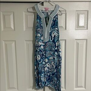 Lilly Pulitzer NWT Size M Achelle Dress Blue and White Sleeveless Dress